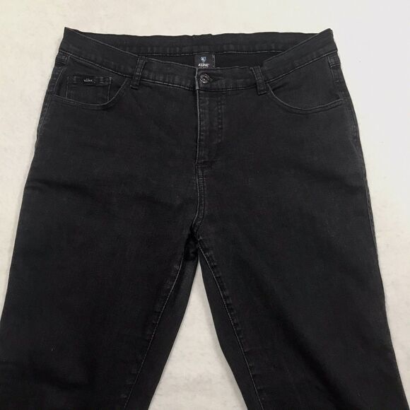 KUHL Black Jeans Women 14 Reg (33x30) Taper Stretch Denim Dark Academia Goth - Picture 3 of 16